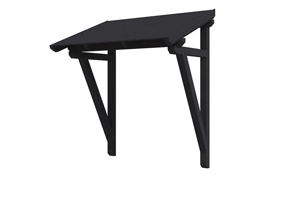Skan Holz Auvent bois Paderborn 2, 242x156cm, épicéa, traitement coloré anthracite- Auvent Et Marquise