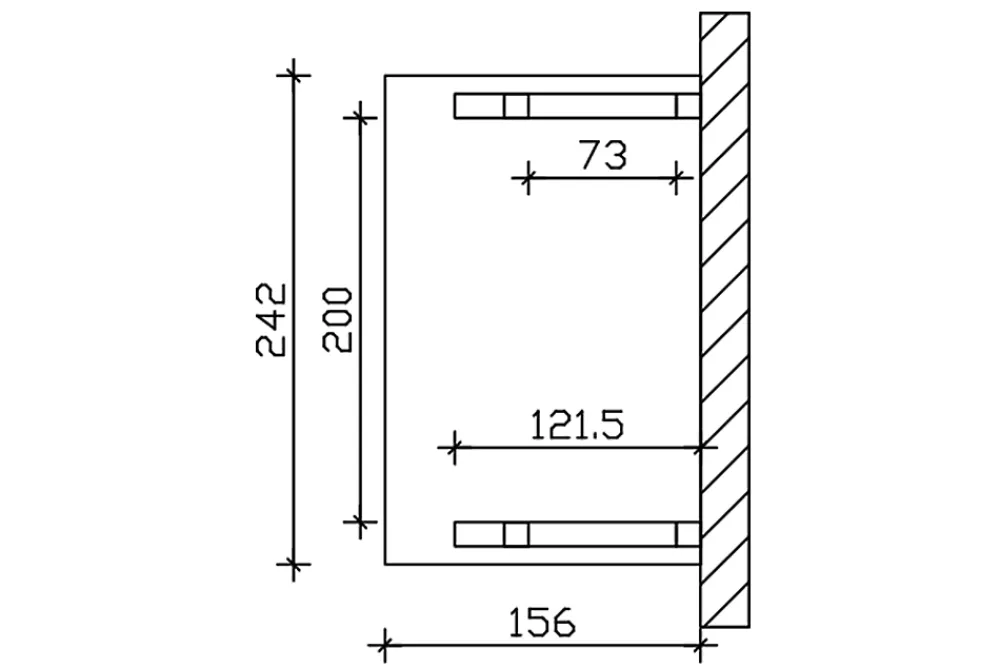 Skan Holz Auvent bois Paderborn 4, 242x156cm, épicéa, traitement coloré noyer- Auvent Et Marquise
