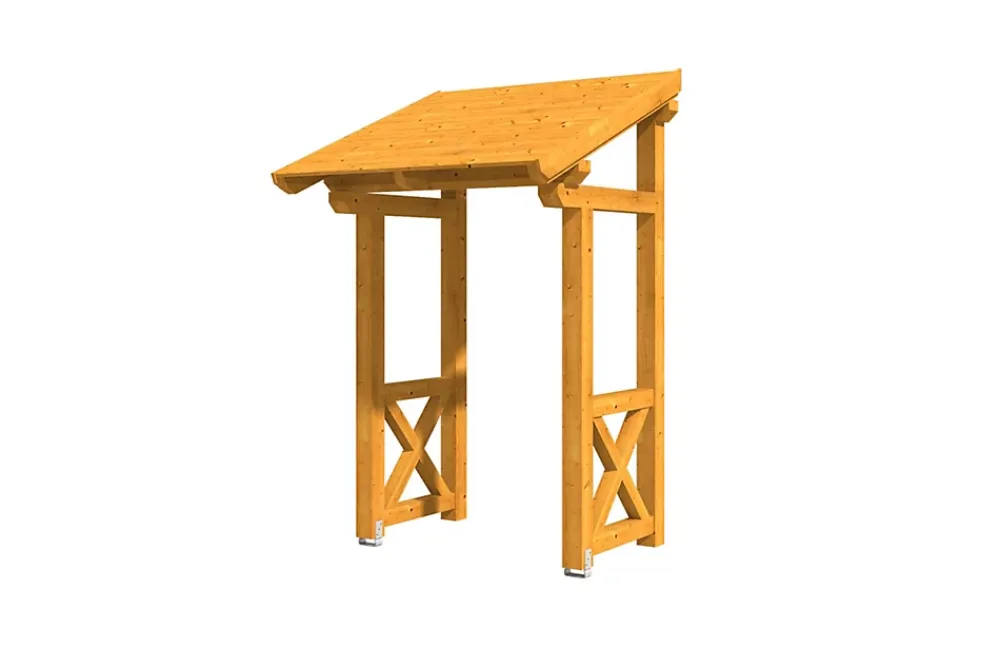 Skan Holz Auvent bois Potsdam 4, 176x156cm, épicéa, traitement coloré chêne clair- Auvent Et Marquise