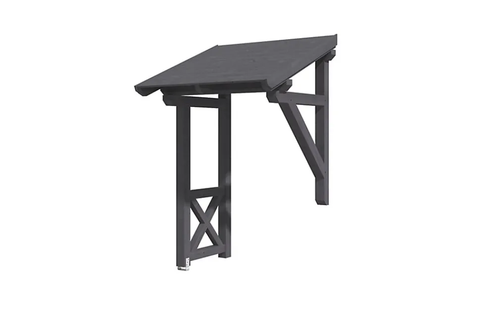 Skan Holz Auvent bois Potsdam 3, 176x156cm, épicéa, traitement coloré gris ardoise- Auvent Et Marquise