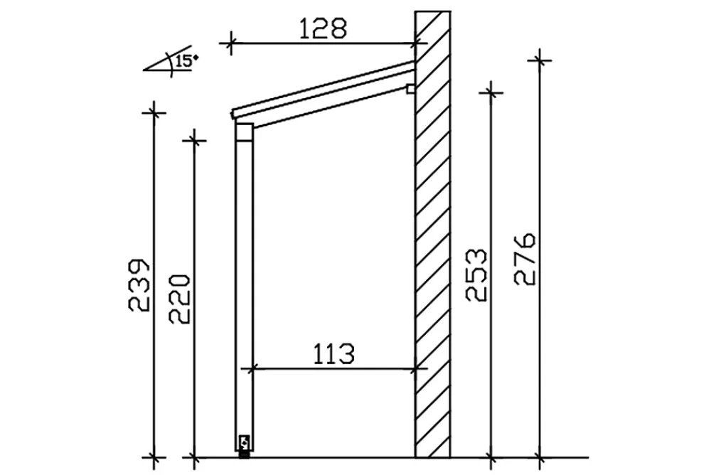 Skan Holz Auvent bois Prerow, 203 x 128 cm, épicéa, non traité- Auvent Et Marquise