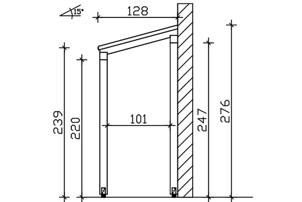 Skan Holz Auvent Et Marquise<Auvent bois Putbus, 203 x 128 cm, épicéa, traitement coloré gris ardoise