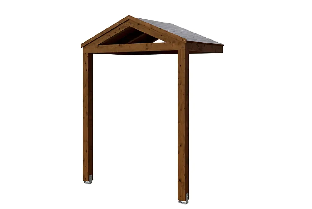 Skan Holz Auvent bois Sellin, 205 x 127 cm, épicéa, traitement coloré noyer- Auvent Et Marquise