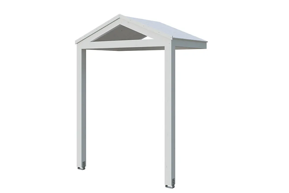 Skan Holz Auvent bois Sellin, 205 x 127 cm, épicéa, traitement coloré blanc- Auvent Et Marquise