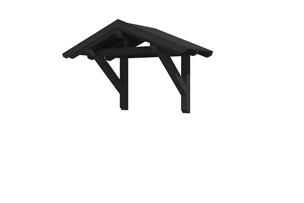 Skan Holz Auvent bois Siegen 1, 247x116cm, épicéa, traitement coloré anthracite- Auvent Et Marquise