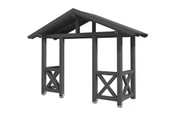 Skan Holz Auvent Et Marquise<Auvent bois Stralsund 5, 360x139cm, épicéa, traitement coloré gris ardoise