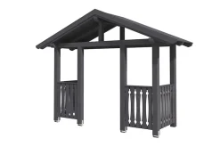 Skan Holz Auvent Et Marquise<Auvent bois Stralsund 6, 360x139cm, épicéa, traitement coloré gris ardoise