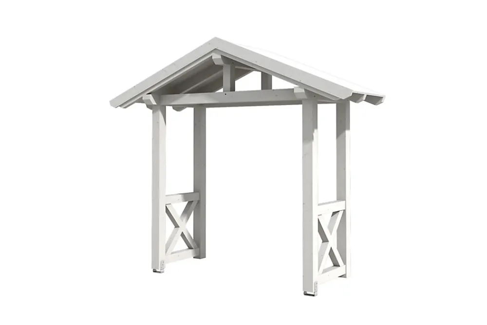 Skan Holz Auvent Et Marquise<Auvent bois Stralsund 4, 289x116cm, épicéa, traitement coloré blanc