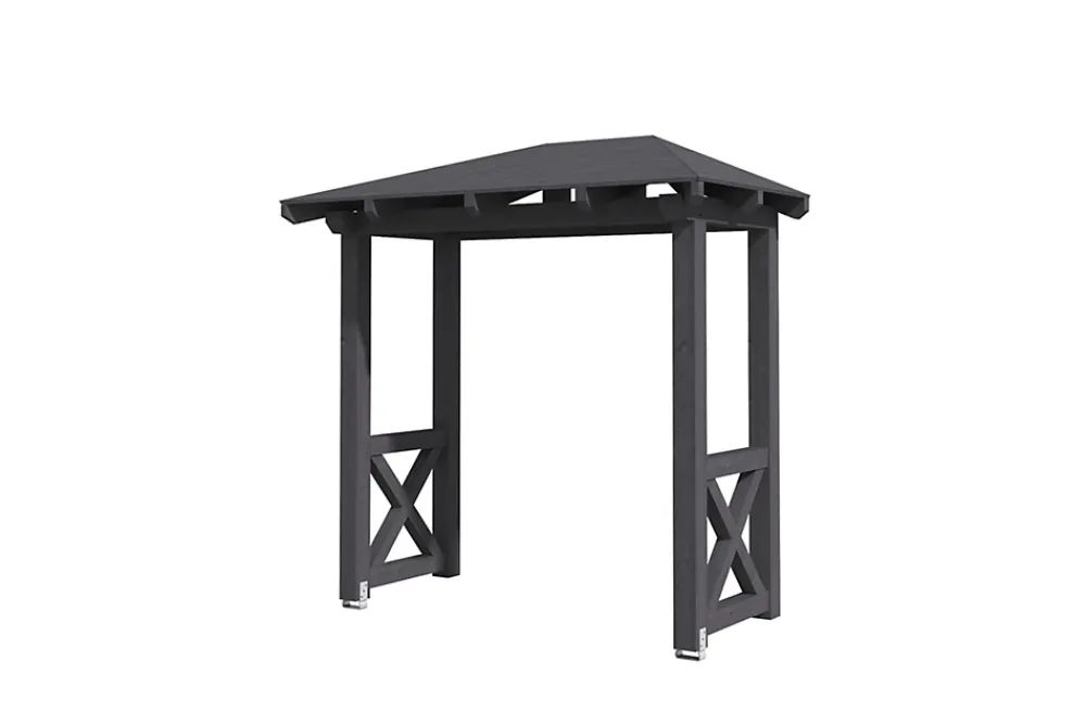 Skan Holz Auvent Et Marquise<Auvent bois Wismar 4, 258x126cm, épicéa, traitement coloré gris ardoise