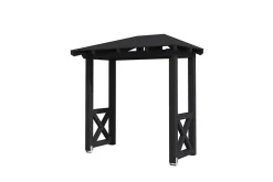 Skan Holz Auvent bois Wismar 4, 258x126cm, épicéa, traitement coloré anthracite- Auvent Et Marquise