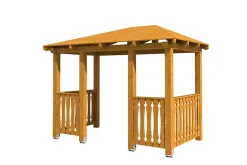 Skan Holz Auvent bois Wismar 8, 351x187cm, épicéa, traitement coloré chêne clair- Auvent Et Marquise