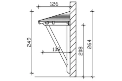 Skan Holz Auvent bois Wismar 2, 258x126cm, épicéa, traitement coloré blanc- Auvent Et Marquise