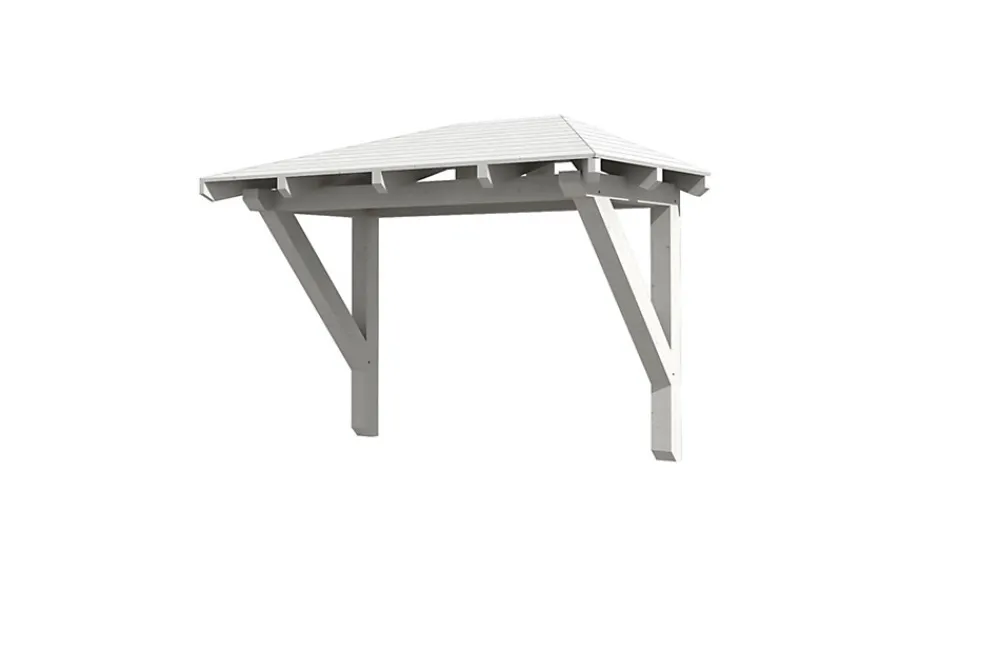 Skan Holz Auvent Et Marquise<Auvent bois Wismar 1, 258x126cm, épicéa, traitement coloré blanc