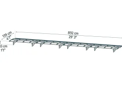 Canopia by Palram Auvent Et Marquise<Auvent Bordeaux 890 x 140cm Blanc - Transparent en Polycarbonate et acier