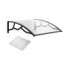 Artplast Auvent Et Marquise<Auvent de Porte d'Entrée 100 x 120 cm Transparente - Polycarbonate Alvéolé Marquise Extérieure Bras Polypropylène Art Plast