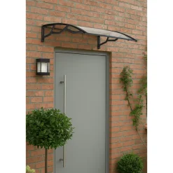 Artplast Auvent Et Marquise<Auvent de Porte d'Entrée et fenêtre 100 x 120 cm - Polycarbonate Anti UV Marquise Extérieure Bras Polypropylène Art Plast