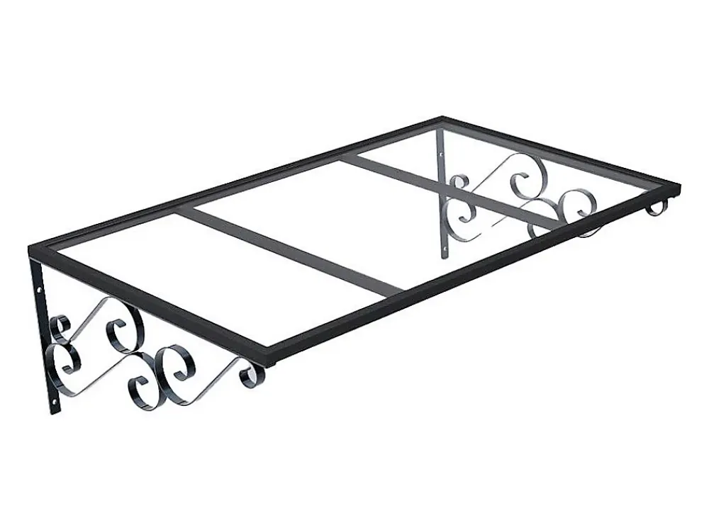 Vente-unique Auvent de porte en aluminium L140 x l80 cm incliné AMBAN- Auvent Et Marquise