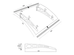 Vente-unique Auvent de porte en aluminium 150 x 90 cm courbé - gris - NEONA- Auvent Et Marquise