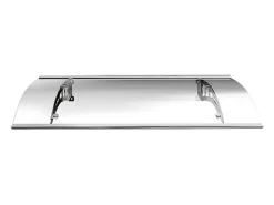 Vente-unique Auvent de porte en aluminium 120 x 90 cm courbé - gris - NEONA- Auvent Et Marquise