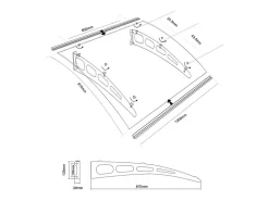 Vente-unique Auvent de porte en aluminium 120 x 90 cm courbé - gris - NEONA- Auvent Et Marquise