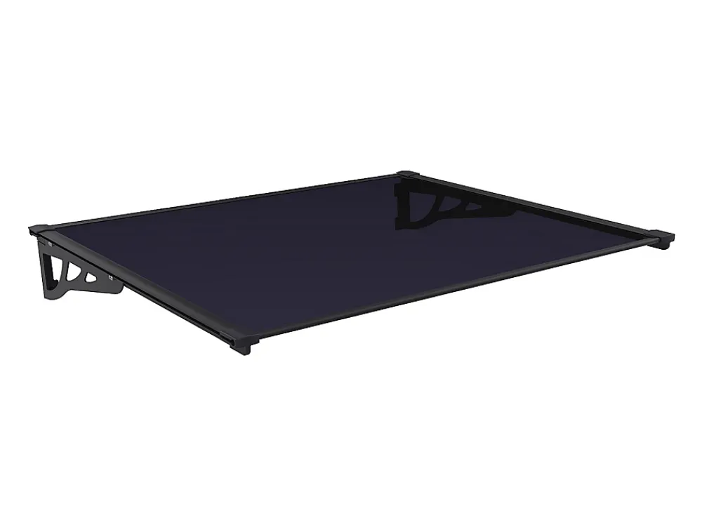 Vente-unique Auvent Et Marquise<Auvent de porte en aluminium 150 x 90 cm incliné noir KEPLER