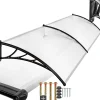 Tectake Auvent Et Marquise<Auvent de porte Marquise Résistant aux intempéries blanc transparent