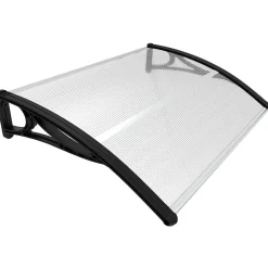 Vounot Auvent Et Marquise<Auvent de porte marquise 120x80 cm transparent en Polycarbonate anti UV Noir