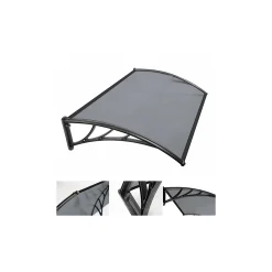 IDMarket Auvent de porte marquise d'accueil 80 x 120 CM teinté- Auvent Et Marquise