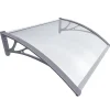 Vounot Auvent Et Marquise<Auvent de porte marquise 100x80 cm transparent en Polycarbonate anti UV Gris