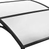 Giantex Auvent de Porte UPF 50+ avec Panneau Revêtu à Double Couche et Support en ABS Charge 20KG Gris- Auvent Et Marquise
