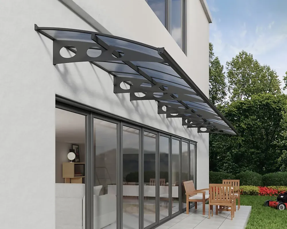 Canopia by Palram Auvent Et Marquise<Auvent Herald 890 x 140 cm Grise en Polycarbonate et acier