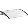 Outsunny Auvent Et Marquise<Auvent marquise de porte design voûté arrondi dim. 150L x 90l x 25H cm polycarbonate PP noir