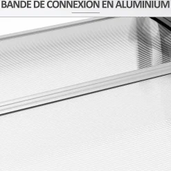 Outsunny Auvent Et Marquise<Auvent marquise de porte design voûté arrondi dim. 150L x 90l x 25H cm polycarbonate PP noir