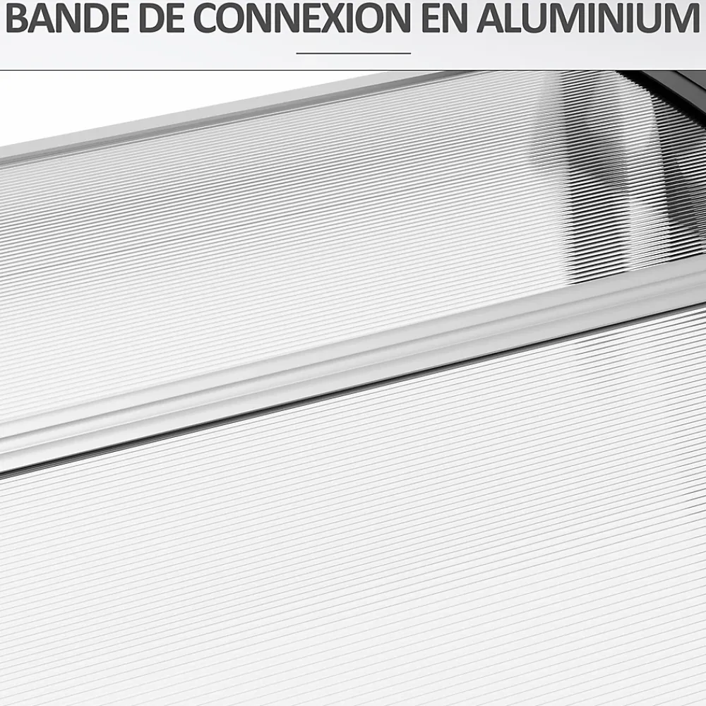 Outsunny Auvent Et Marquise<Auvent marquise de porte design voûté arrondi dim. 150L x 90l x 25H cm polycarbonate PP noir