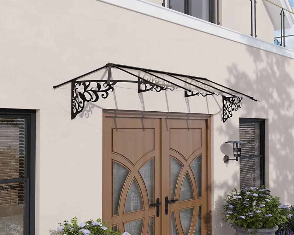 Canopia by Palram Auvent Et Marquise<Auvent monopente Lily XL noir clair l.370 x P.88 x H.70 cm