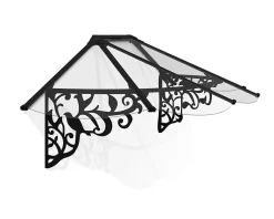 Canopia by Palram Auvent monopente Lily XL noir clair l.217 x P.88 x H.70 cm- Auvent Et Marquise