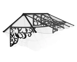 Canopia by Palram Auvent monopente Lily XL noir clair l.319 x P.88 x H.70 cm- Auvent Et Marquise