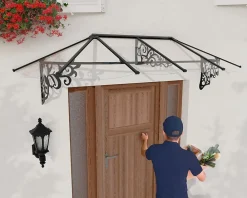 Canopia by Palram Auvent Et Marquise<Auvent monopente Lily XL noir clair l.268 x P.88 x H.70 cm