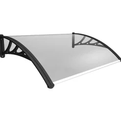 McCover Auvent porte d'entrée Bertille Noir, L.- 150 cm, Profondeur totale - 100 cm- Auvent Et Marquise