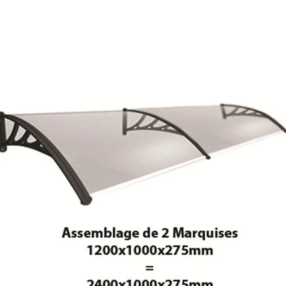 McCover Auvent Et Marquise<Auvent porte d'entrée Bertille Noir, L.- 120 cm, Profondeur totale - 100 cm
