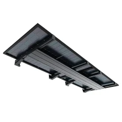 Intersun Auvent solaire photovoltaïque TOPAZE indépendant 6 panneaux (Gris anthracite RAL 7016)- Auvent Et Marquise