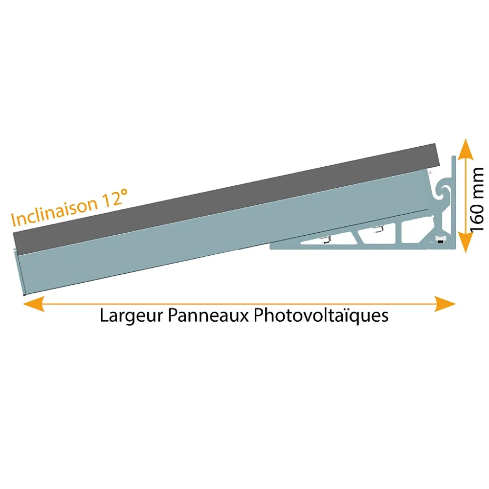 Intersun Auvent Et Marquise<Auvent solaire photovoltaïque TOPAZE indépendant 5 panneaux (Gris anthracite RAL 7016)