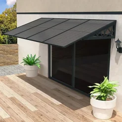 Telco Home Automation Auvent solaire Portrait MAUPITI Gris Anthracite - 6 panneaux- Auvent Et Marquise