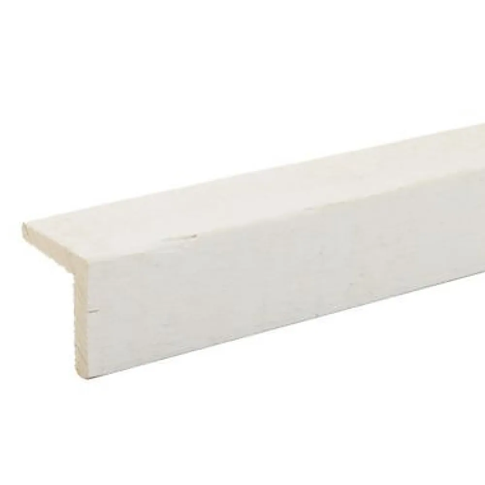 Baguette d'angle brut de sciage blanc 250 x 27,5 cm- Lambris Mural