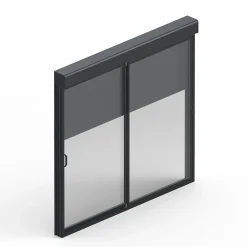 Baie Vitrée Coulissante<Baie coulissante en aluminium gris avec volet roulant filaire l.180 x H.215 cm Uw=2