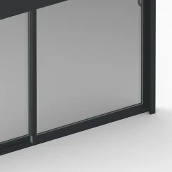 Baie Vitrée Coulissante<Baie coulissante en aluminium gris avec volet roulant filaire l.180 x H.215 cm Uw=2