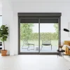 GoodHome Baie Vitrée Coulissante<Baie vitrée coulissante alu + volet roulant électrique gris - l.180 x h.215 cm - Uw 1,7