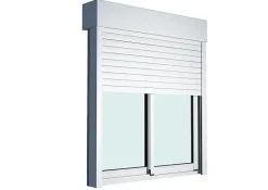 GoodHome Baie Vitrée Coulissante<Baie vitrée coulissante alu + volet roulant motorisé blanc - l.240 x h.215 cm - Uw 1,7