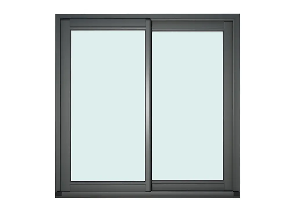 GoodHome Baie Vitrée Coulissante<Baie vitrée coulissante alu gris - l.240 x h.200 cm - Uw 1,7