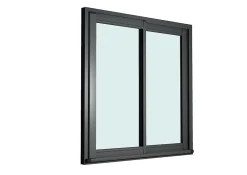 GoodHome Baie Vitrée Coulissante<Baie vitrée coulissante alu gris - l.240 x h.200 cm - Uw 1,7